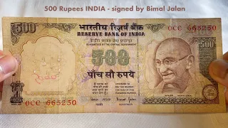 500 Rupees Banknote INDIA - signed by Bimal Jalan