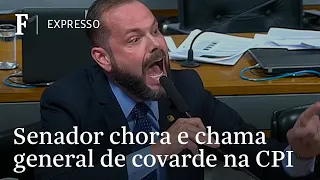 Senador chora e chama general de covarde na CPI do 8 de janeiro