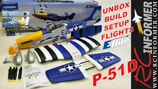 E-Flite P-51D Mustang 1.5m BNF Unboxing, Assembly, Setup & Flights By: RCINFORMER