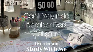 STUDY WITH ME LIVE 6 hours | Canlı Yayında 6 saat Ders Çalışalım📚 60x6 Pomodoro | #studywithgizem
