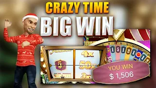 CRAZY TIME BIG WIN $1500 on $6 Bet - LUCKY 250X on 5!