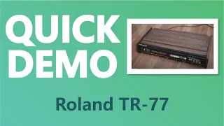 Roland Rhythm TR-77 Drum Machine - Quick Demo