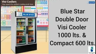 BLUE STAR VISI COOLER/DOUBLE DOOR VISI COOLER/ COLD DRINK FRIDGE/GLASS REFRIGERATOR/BLUE STAR FRIDGE