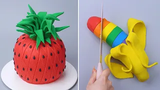 Easy Top 3D Fondant Fruit Cake For Family | Wonderful & Yummy Chocolate Cake Decorating Recipe