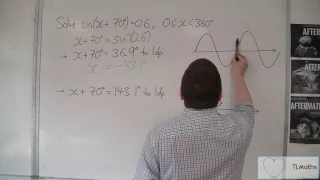 OCR MEI Core 2 7.11 Solve sin(x + 70) = 0.6 between 0 and 360 degrees