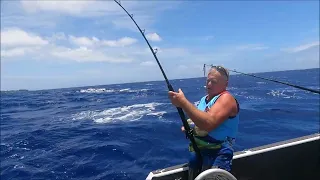 Fishing Rarotonga Yellowfin Action