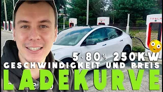 TESLA Model 3 LADEN - Supercharger V3 5-80% Ladegeschwindigkeit und Preis