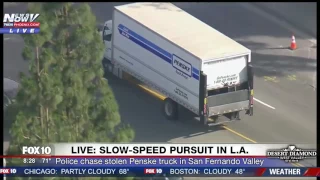 DRAMATIC CHASE ENDING: Police Pursuit STOLEN Penske Semi-Truck in LA/San Fernando Valley (FNN)