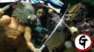 Tanjiro & Inosuke VS Predator -Demon Slayer stop motion竈門炭治郎&嘴平伊之助VSプレデター -鬼滅の刃 ストップモーション