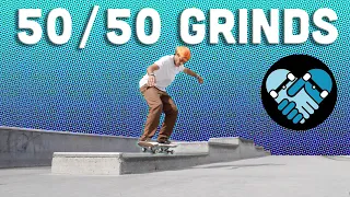 Easiest Skateboarding Grinds ! 5050s, How to Enter & Exit Grinds, Guide Lines, Safety and Bails