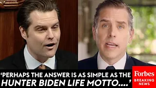 JUST IN: Matt Gaetz Roasts Hunter Biden On House Floor