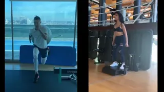 Cristiano Ronaldo and Georgina Rodriguez training home gym and outdoors