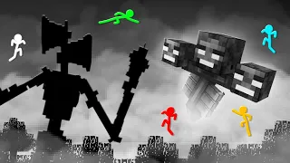 Stickman VS Minecraft: Sirenhead vs Wither - AVM Shorts Animation