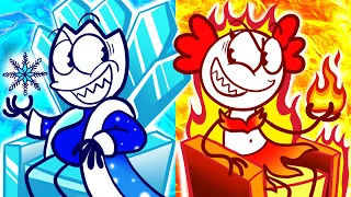 HOT vs COLD Challenge 🔥 Girl on Fire vs Icy Boy ❄️ The Incredible Max and Puppy dog