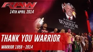 RAW 14/04/2014 - Warrior Tribute (Thank You Ultimate Warrior)