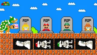 Bowser R.I.P Mario, Peach, Luigi and Daisy Skeleton in Super Mario Bros...Please Come Back