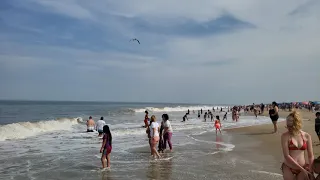 Rehoboth Beach nice waves packed beach today 1