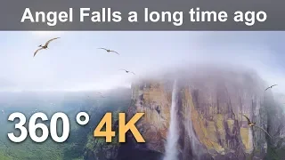 360 video, Angel Falls millions of years ago. 4K aerial video