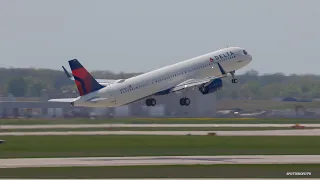 Brand New Delta Airbus A321 Neo Taking Off From Detroit Metro Airport!