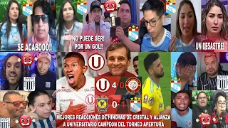 REACCIONES DE HINCHAS DE CRISTAL Y ALIANZA AL UNIVERSITARIO 4-0 CHANKAS -CAMPEÓN DEL TORNEO APERTURA