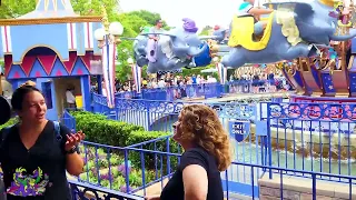 [4K] Dumbo the Flying Elephant On-Ride and Entrance to Exit POV Controlled Flat Ride Disneyland 2023