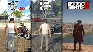 Indian Bikes Driving 3D VS GTA 5 VS Red Dead Redemption 2
