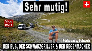 #504 Schweiz - Drei Jungs on Tour - Furkapass | Highfire Kochen | REGEN? | Furkapass Bus-Wahnsinn