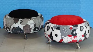 Stool from car tires / DIY ROOM DECOR!