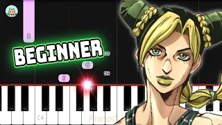 JoJo Part 6: Stone Ocean - "Jolyne's Theme" (trailer ver.) - BEGINNER Piano Tutorial & Sheet Music