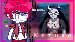 •|Uppermoons + Muzan React to Nezuko Kamado|•Demon Slayer 🇧🇷/🇺🇸