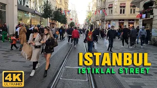 Istanbul Most Pupular Place Taksim & Istiklal Street Walking Tour | November 2021 | 4K UHD 60 FPS