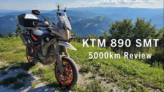 KTM 890 SMT 2023, Akrapovic, Michelin Power GP, Touringwindschild, 5000km Touring Review Deutsch