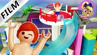 Playmobil Story: JULIAN'S OWN POOL with a SLIDE | Swimming pool for Smith Family - Kids Film