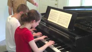 Grace, 14 and George, 16 play Schubert: March Militaire, Op  51 No  1
