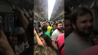 Mexican fans singing Cielito Lindo on Metro - World Cup 2018: Germany vs Mexico