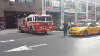 TURNOUT: FDNY Battalion 9 & 4 Truck Turning out in Midtown