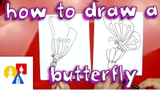 How To Draw A Butterfly On A Flower