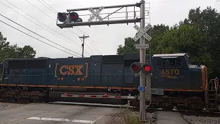 CSX Train L645 Crosses The Alpine Road Crossing In Columbia SC With CSXT 4570 Leading