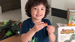 Emin plays with Dinosaur toys First Video Emin filmed on his own