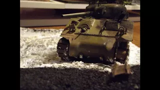 Okinawa-pacific war series -m4 sherman wreck on the beach - vignette 1:35