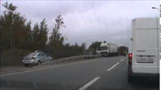 Последствия ДТП на Колпинском шоссе за бубликом, едем из Колпино