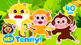 [ALL] Five Little Sharks, Monkey Banana + more | Nursery Rhymes | Sing Along | Hey Tenny!