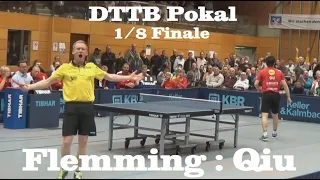 DTTB Pokal 1/8 Finale | D.Qiu World No.9  Vs A.Flemming With 800 Live Spectaters