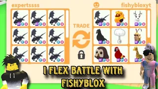 I FLEX BATTLE WITH FISHYBLOX in adopt me!