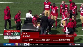 Nick Bosa Carted Off Field w/ Injury | 49ers vs. Jets | NFL Week 2