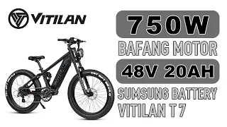 VITILAN EBIKE T7 Full Suspension Mountain E-bike