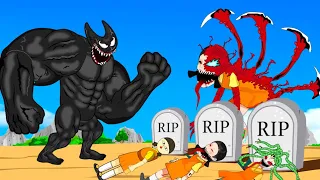 Huggy Wuggy BIG VENOM 2 Vs Squid Game DOLL:  RIP All Monster In Squid Game| 어몽어스 오징어 게임