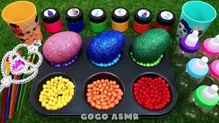 Satisfying Video | How to make Rainbow Pool Mixing All My Glossy Slime & Fruit Cutting Hey ASMR #19