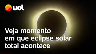 Eclipse solar total: Vídeo completo mostra momento em que a Lua cobre o Sol