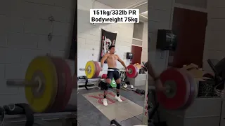 Ryan Grimsland 151kg/332lb PR Snatch Bodyweight 75kg/165lb.